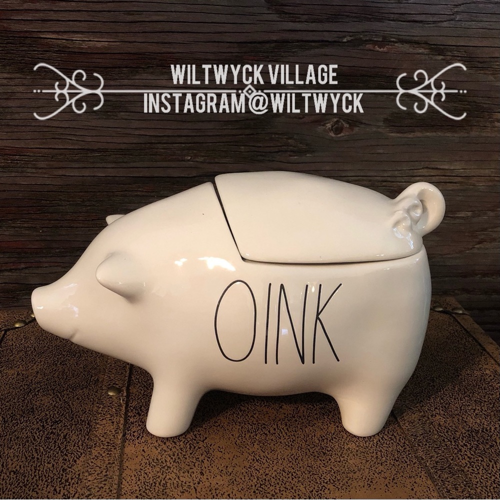 Rae Dunn White OINK Pig Canister Cookie Jar